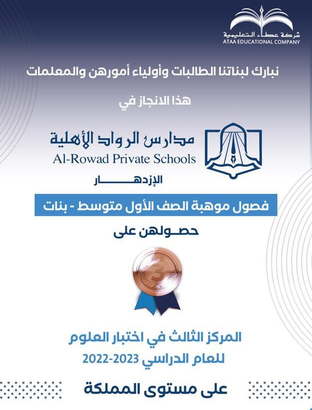  المركز الثالث في اختبار العلوم